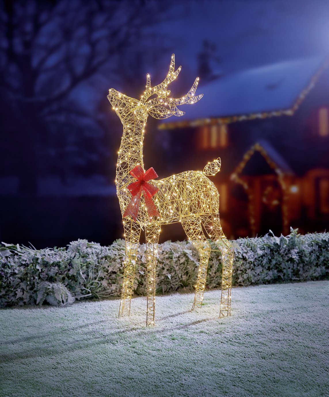Premier Decorations Prelit Christmas Golden Elegance Twist Reindeer Decoration