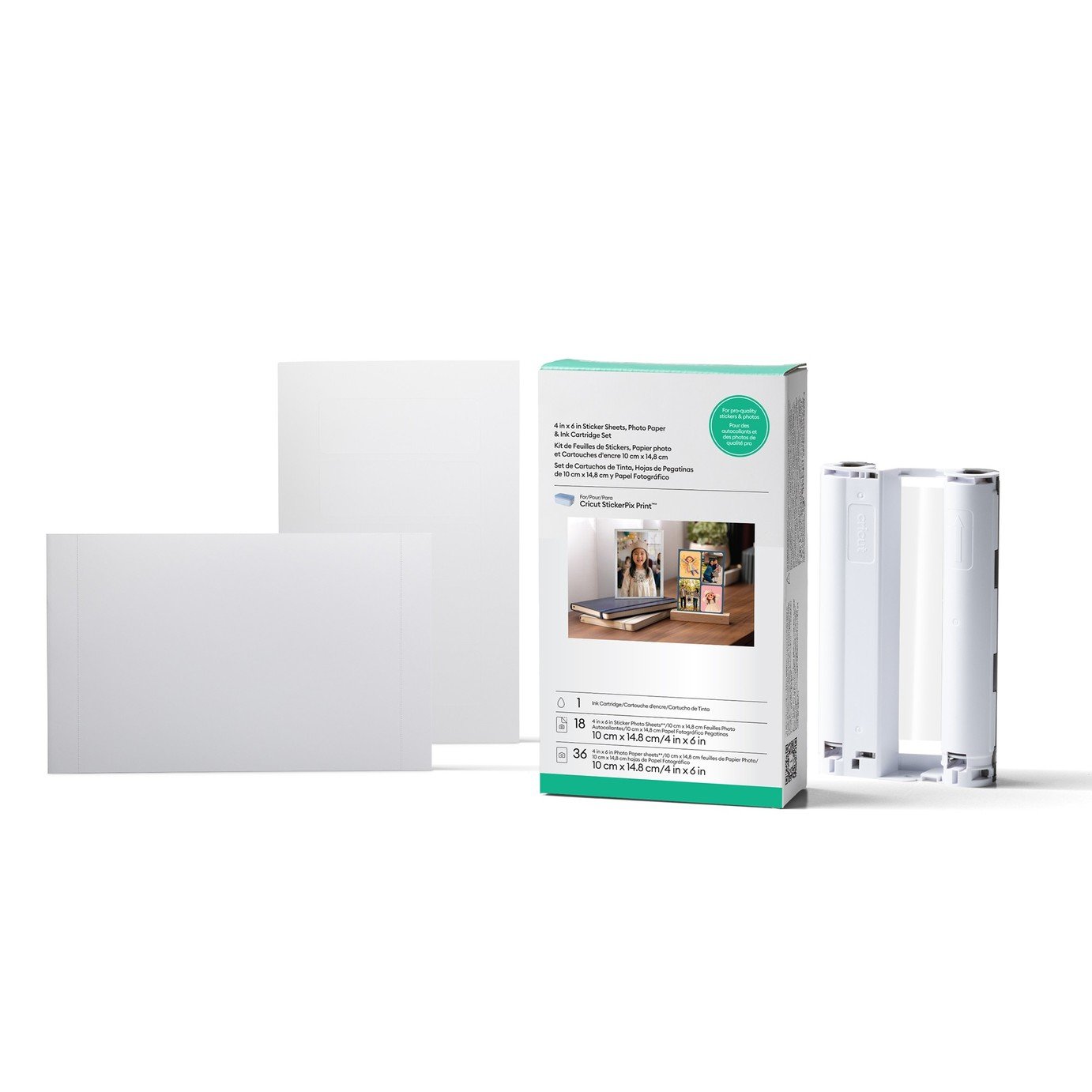 Cricut StickerPix Print Sticker Sheets, Photo Paper & Ink Cartridge Set