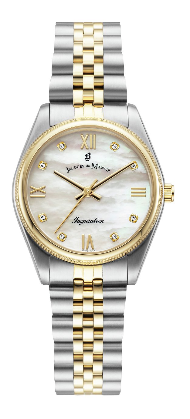 Jacques Du Manoir Ladies Gold Dual Tone Stainless Steel Bracelet Watch