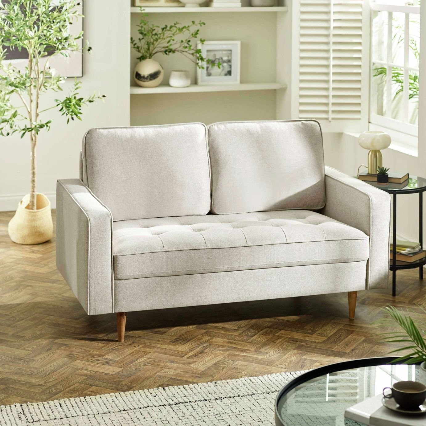 Julian Bowen Henrietta Fabric 2 Seater Sofa - Blue