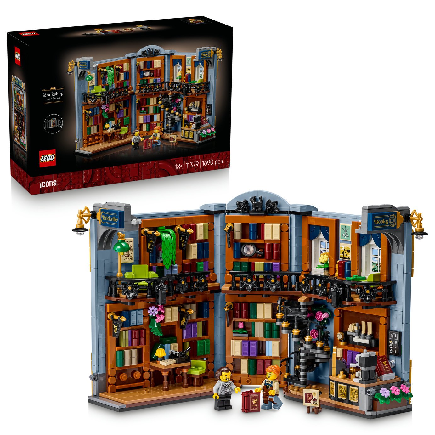 LEGO Icons Bookstore: Book Nook Kit Bookshelf Décor for Adults 11379 PREORDER