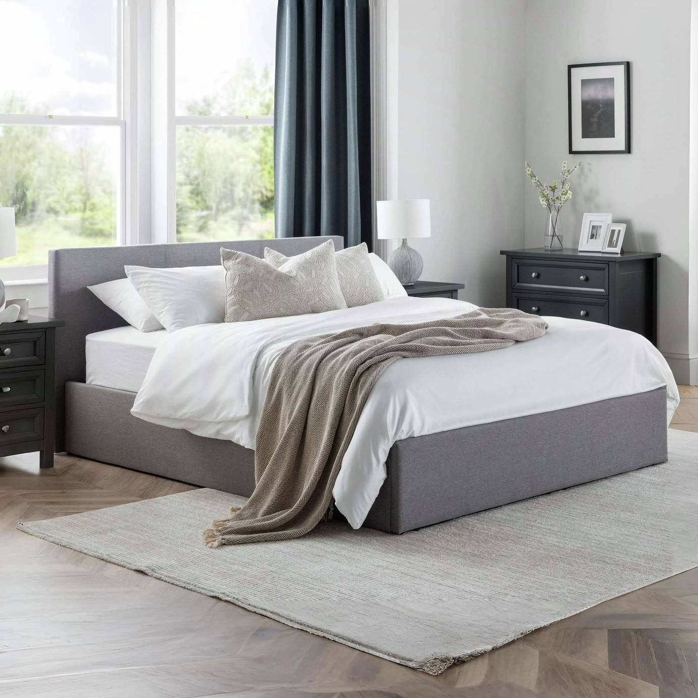 Julian Bowen Rilato Fabric End Lift Ottoman Bed