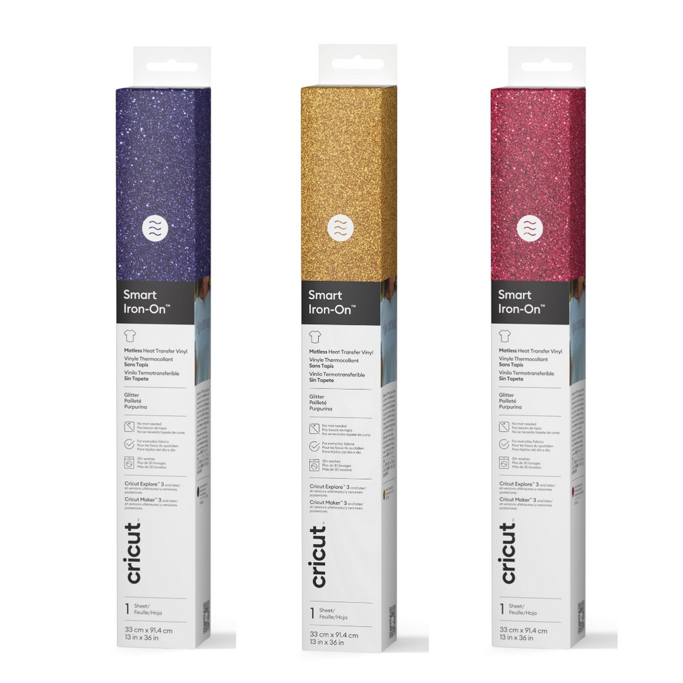 Cricut Smart Glitter Iron-On Rolls Pack of 3