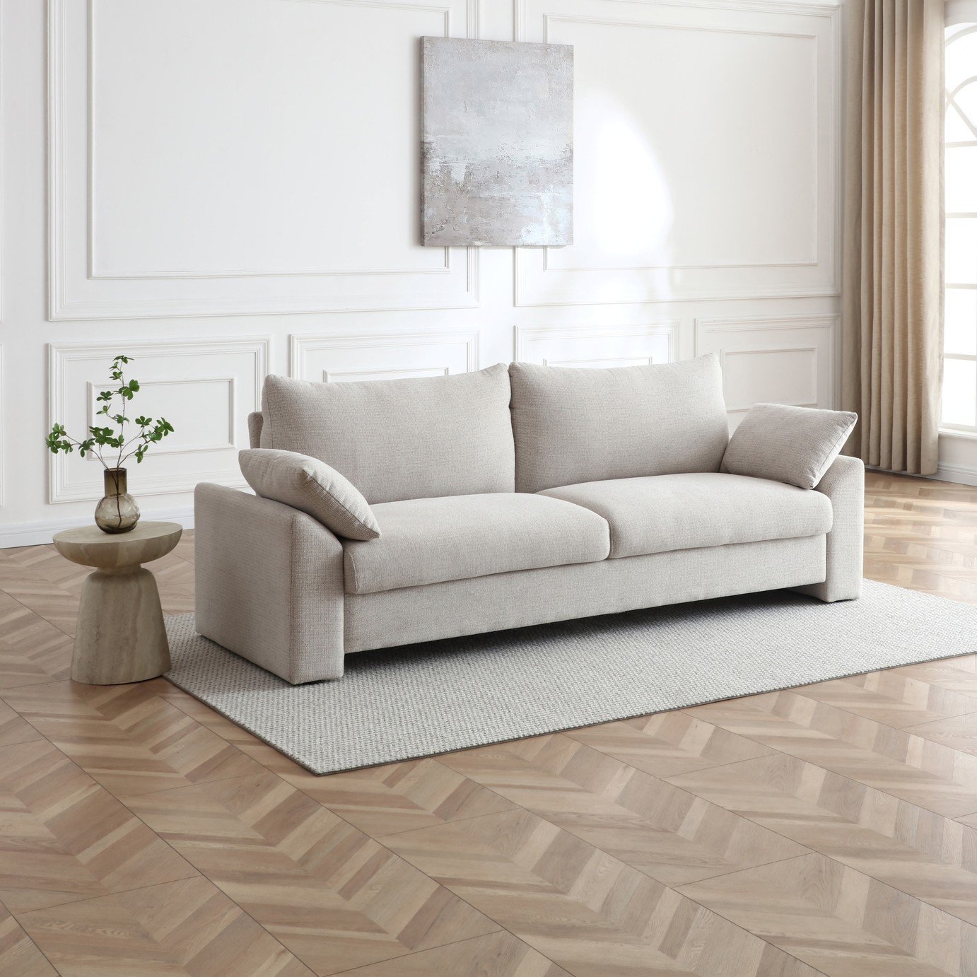 Kyoto Zoe Fabric Clic Clac Sofa Bed - Natural