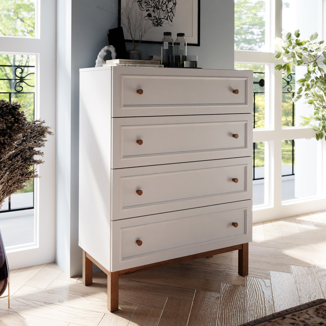 Furniture To Go Wensley 4 Drawers Chest - Grey and Oak