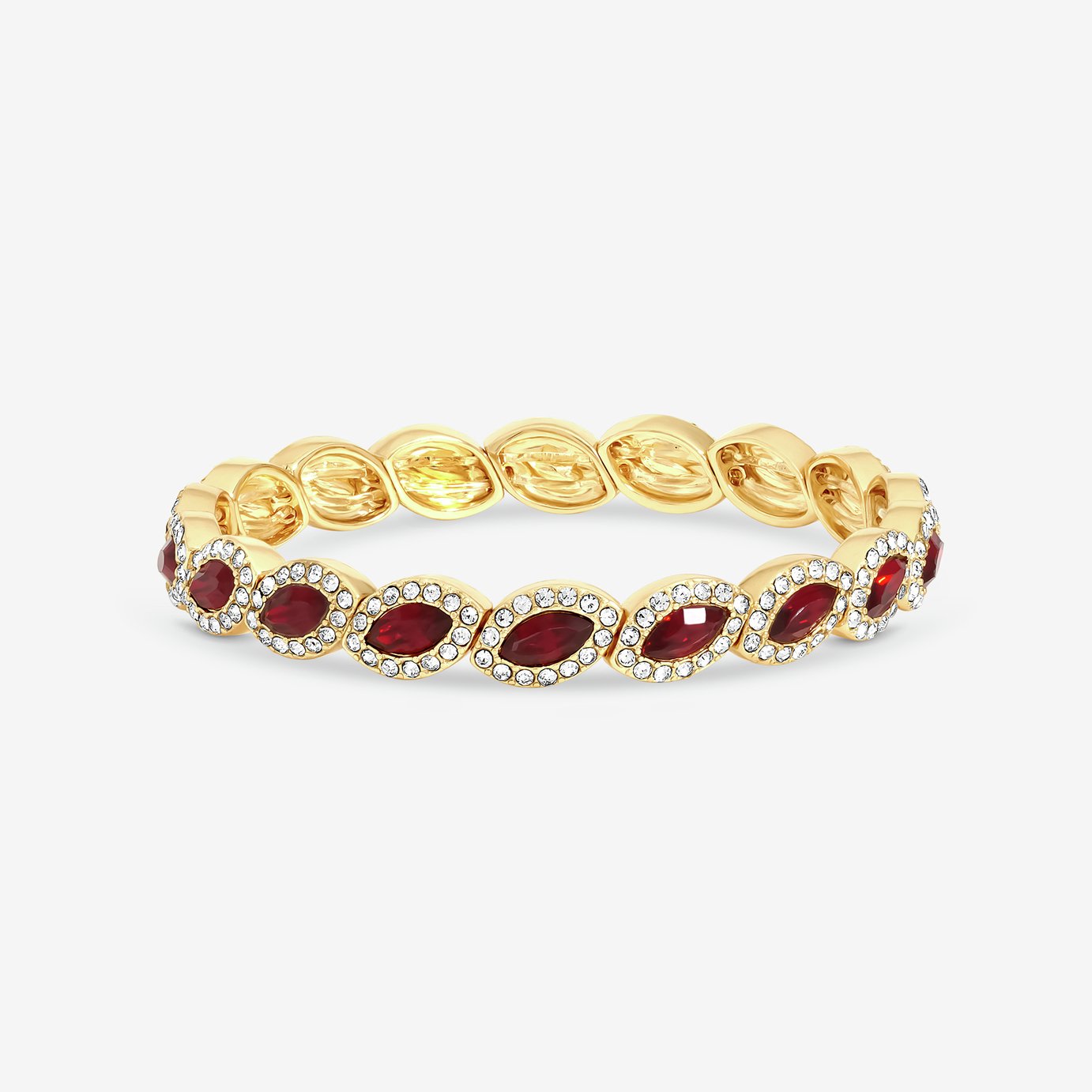 Jon Richard Gold Plated and Ruby Navette Stretch Bracelet