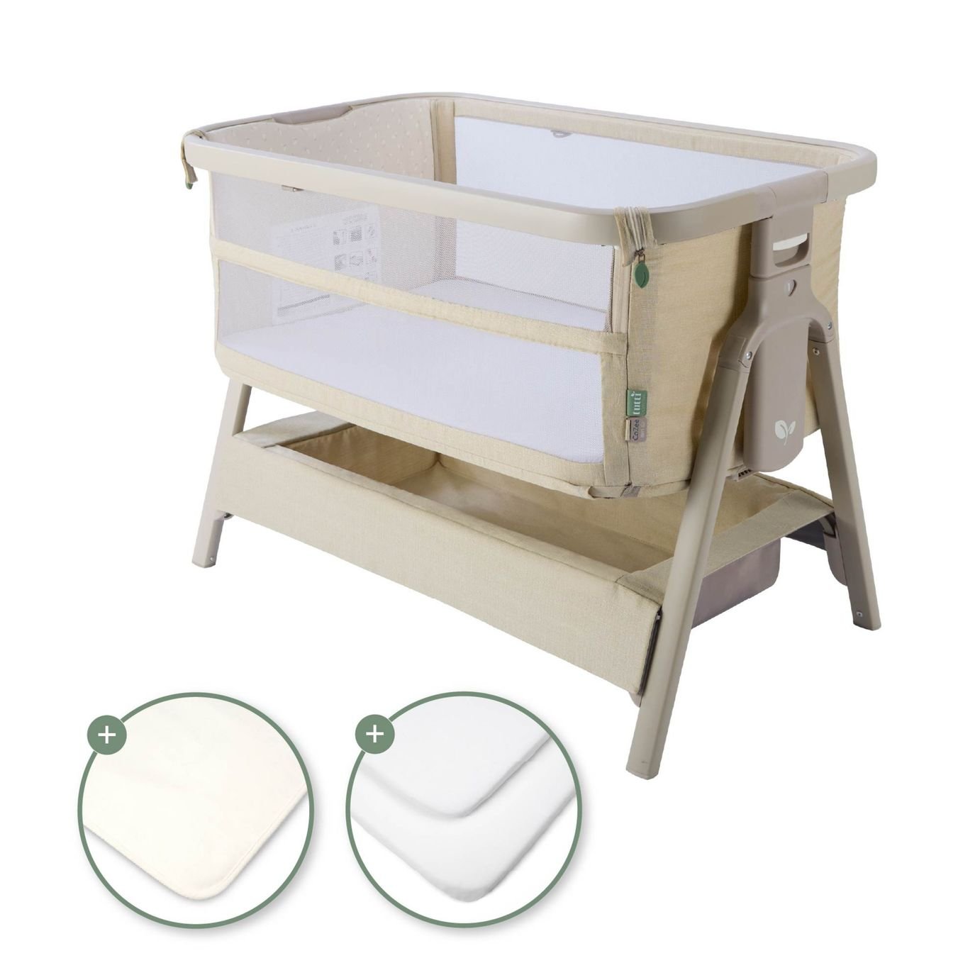 Tutti Bambini Cozee Zen Essentials Bundle Bedside Crib