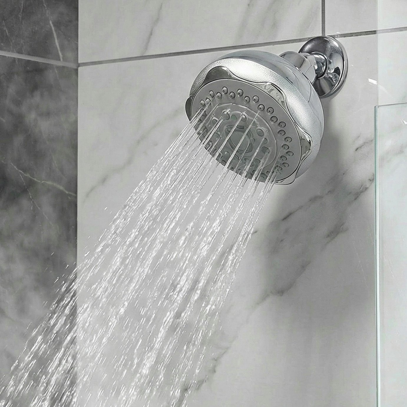 Aqualona Aqua Fixed 4 Function Shower Head - Chrome