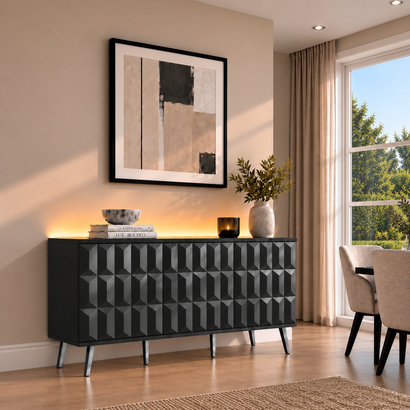 Frank Olsen Elevate 3 Door TV Unit - Black