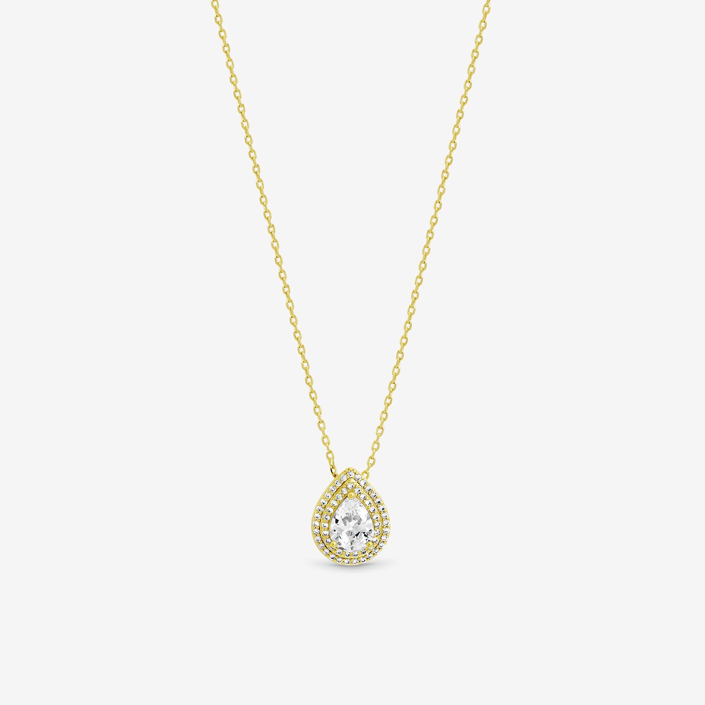 Jon Richard Gold Plated Crystal Pear Drop Pendant Necklace