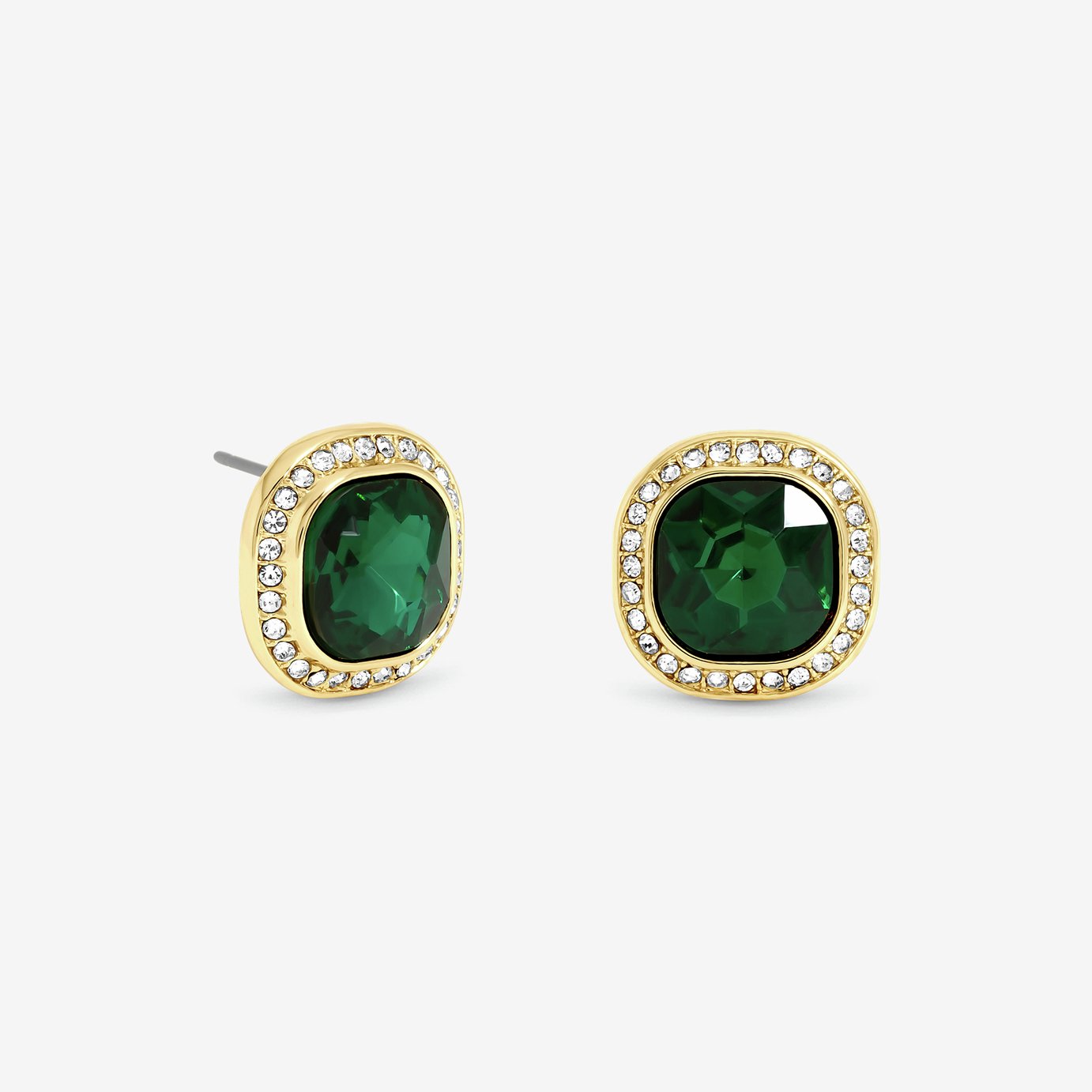 Jon Richard Gold Plated Emerald Stud Earrings