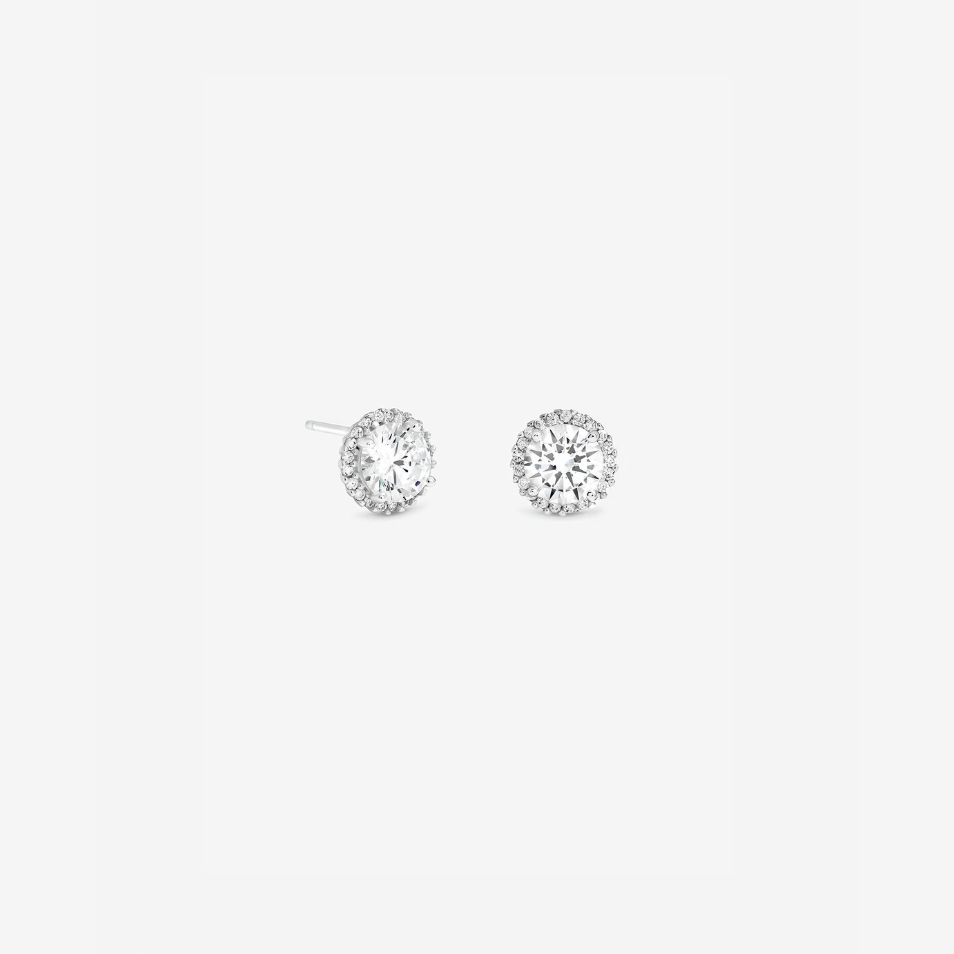 Simply Silver 925 Sterling Silver Round Clara Halo Stud Earrings