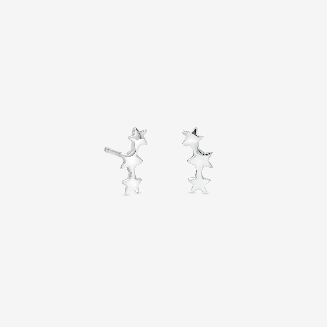 Simply Silver 925 Sterling Silver 3 Star Celestial Climber Earrings