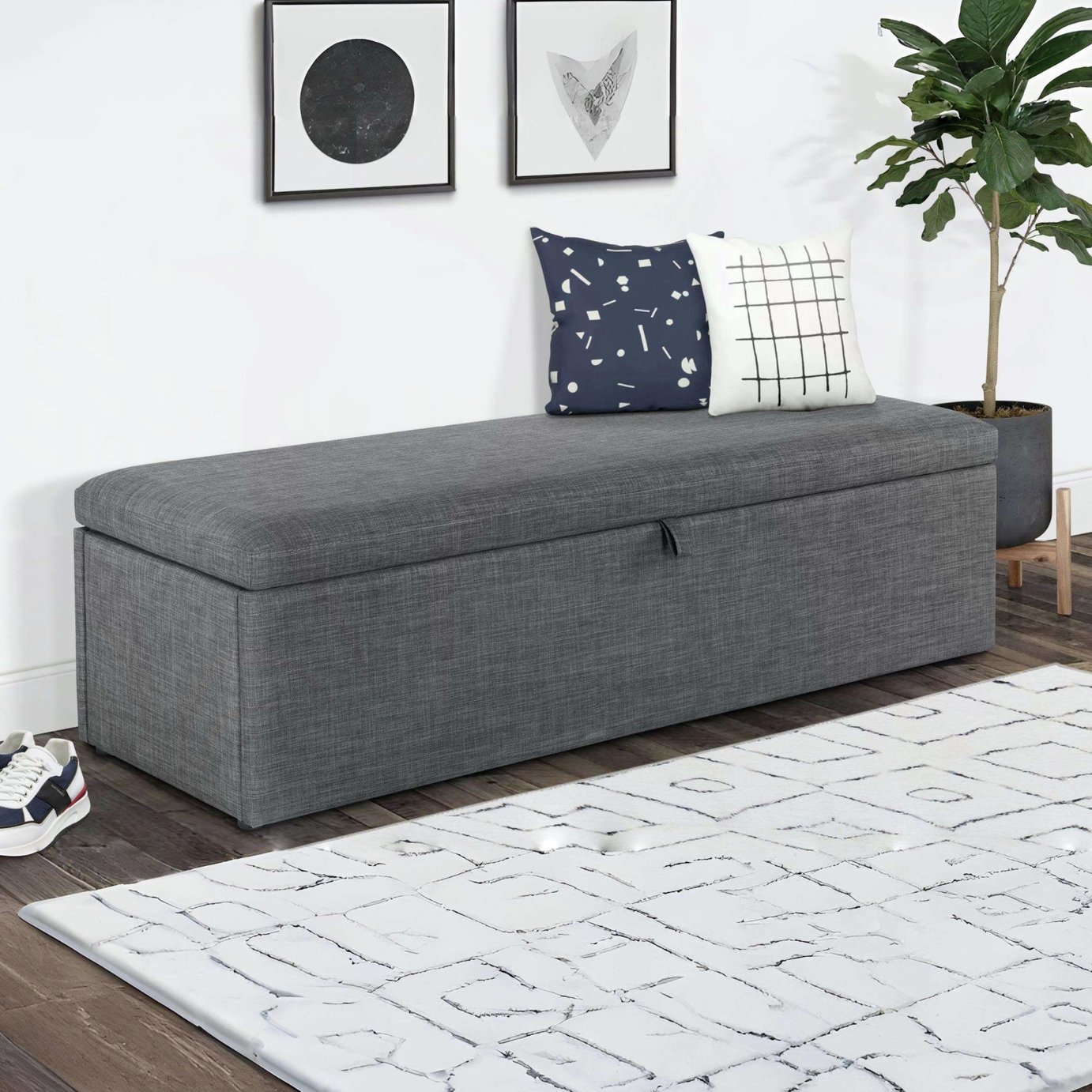 Julian Bowen Sorrento Fabric Blanket Box - Grey