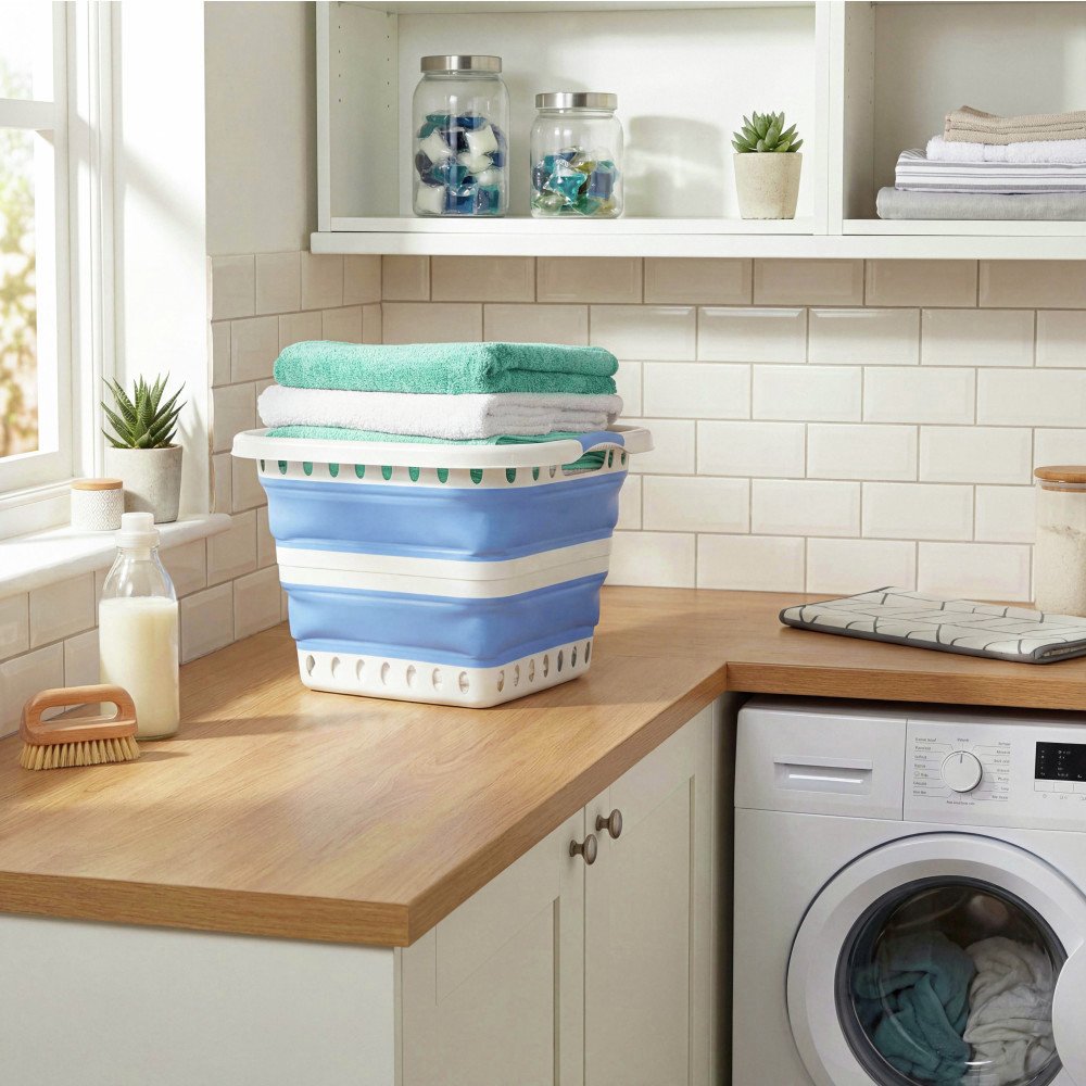 Beldray Collapsible Laundry Basket - Blue
