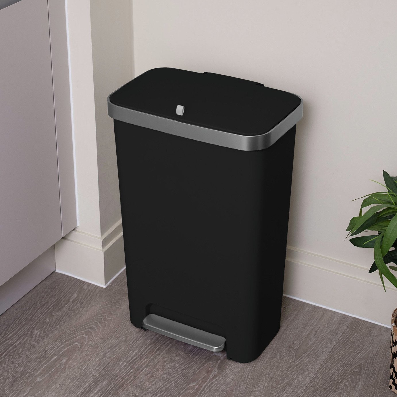 Addis 50 Litre Soft Close Kitchen Pedal Bin - Black