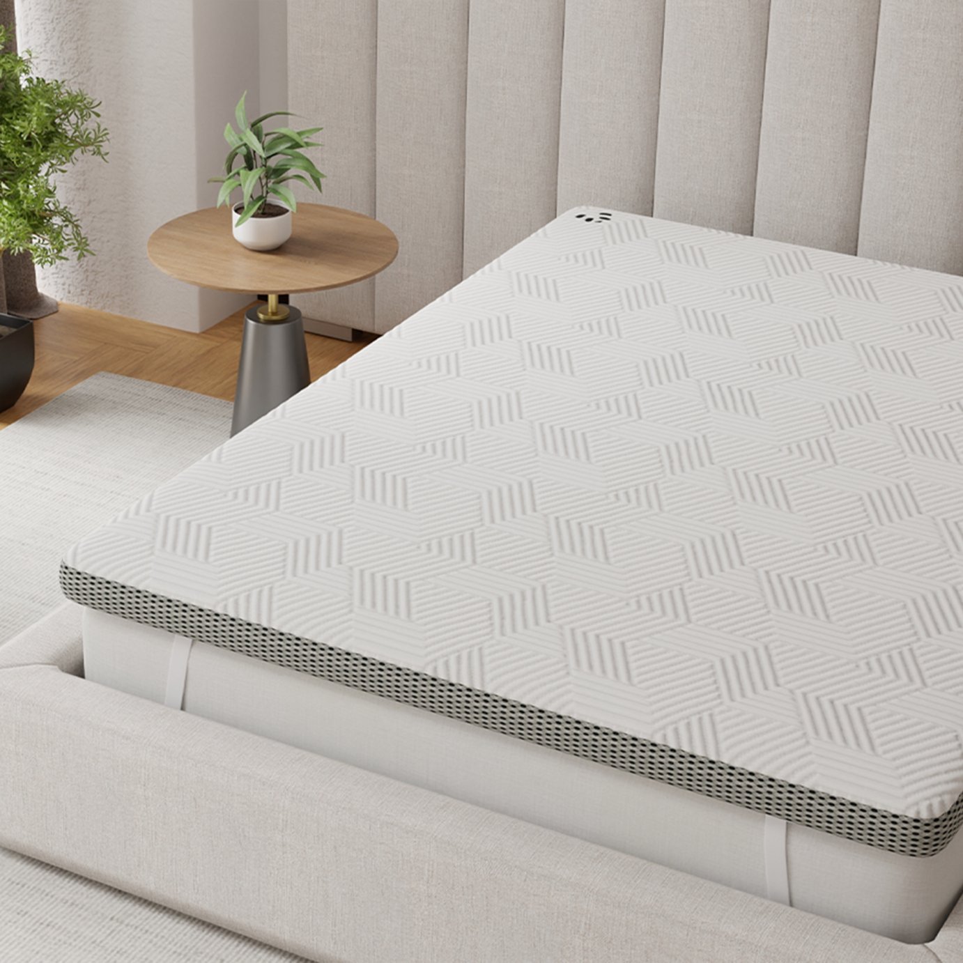 Panda Hybrid Bamboo Memory Foam 7.5cm Mattress Topper - Double
