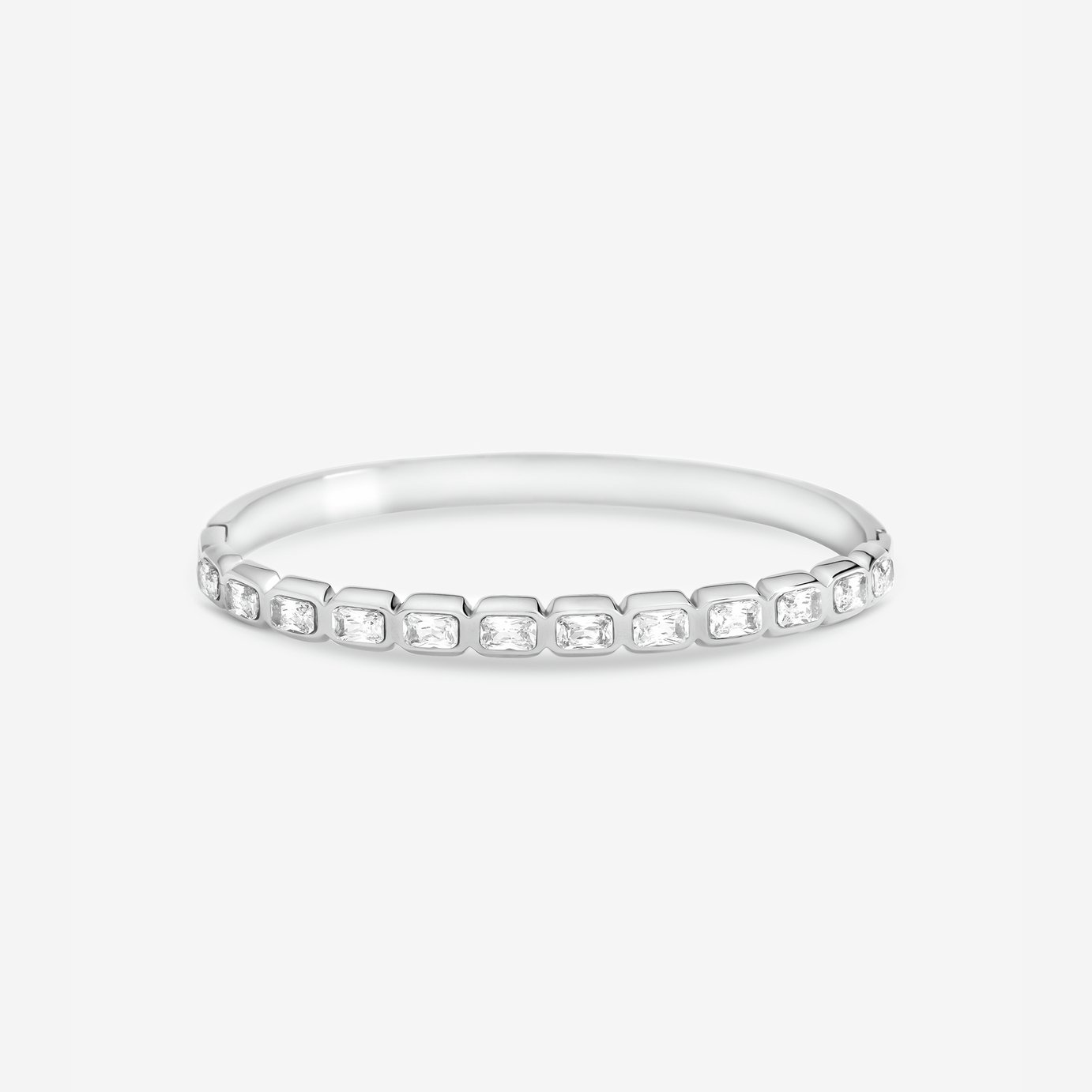 Jon Richard Silver Plated Crystal Stone Stainless Steel Bangle