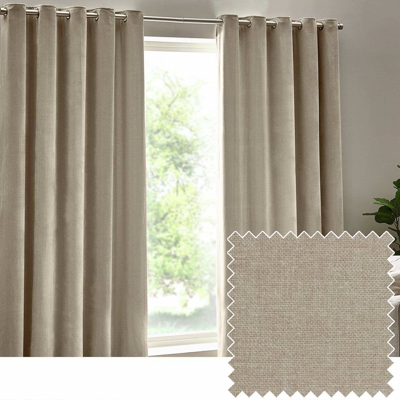 Yard Heavy Chenille Eyelet Curtain