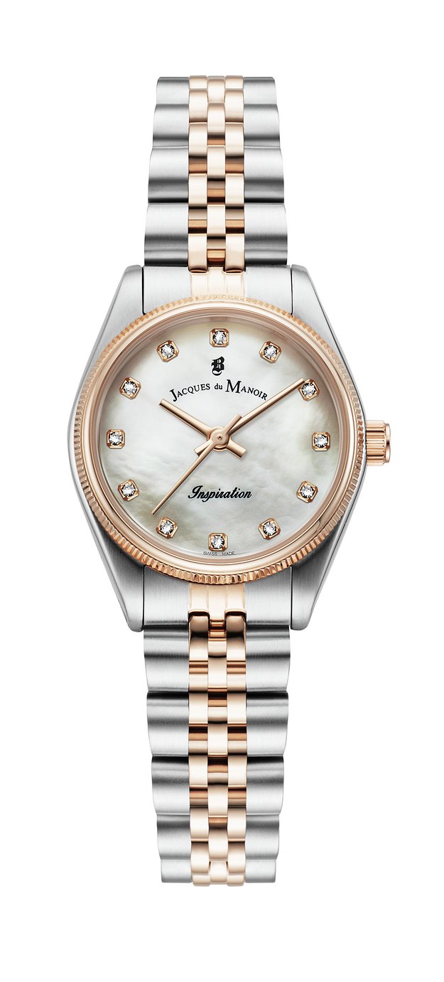 Jacques Du Manoir Ladies Rose Gold Dual Tone Stainless Steel Bracelet Watch