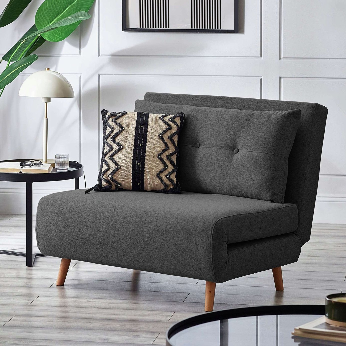 Julian Bowen Rowan Fabric Single Sofa Bed - Dark Grey