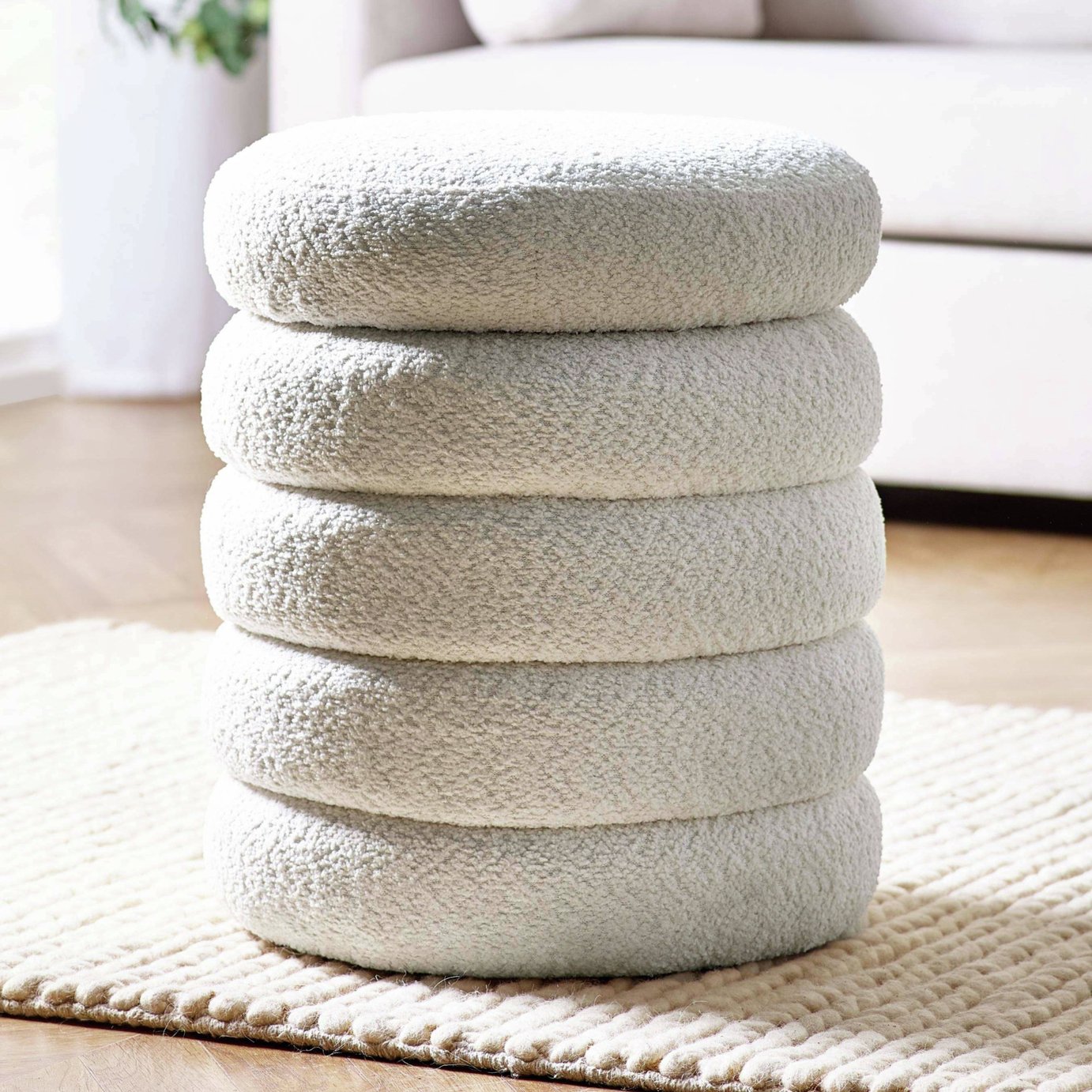 Julian Bowen Hailey Boucle Ottomans Storage Stool - Beige