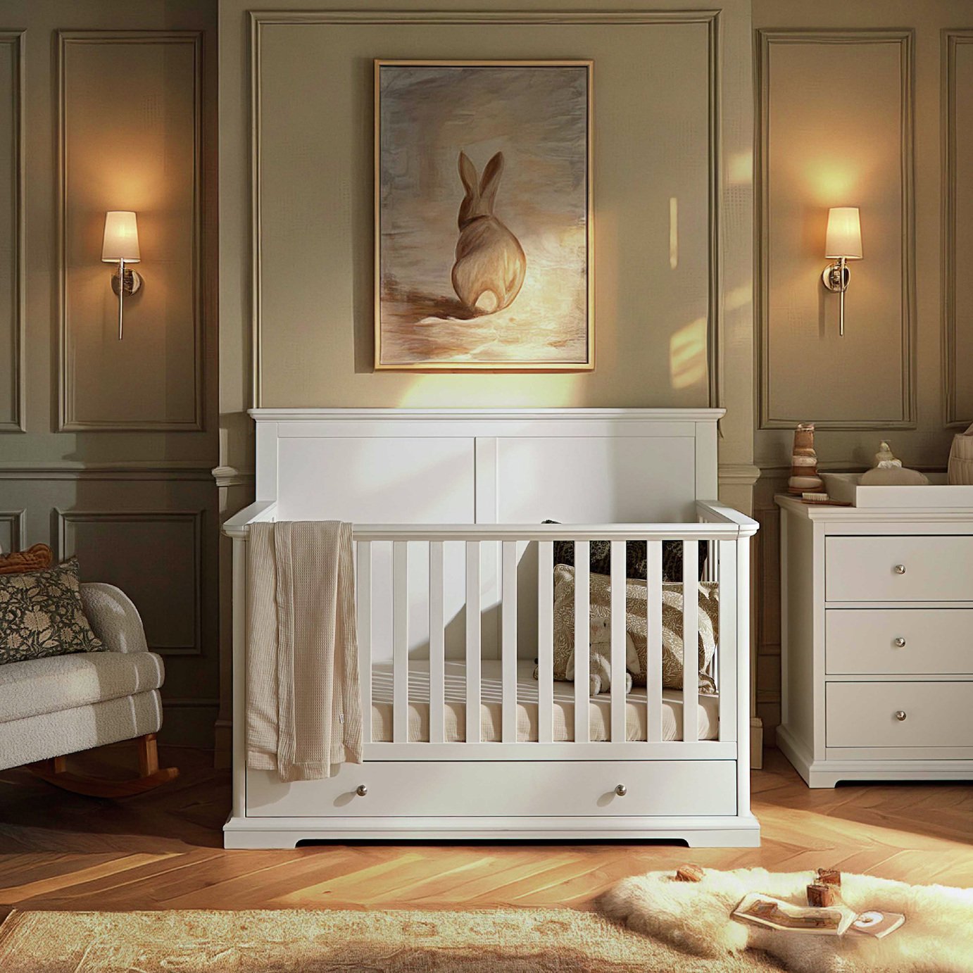 CuddleCo Beaumont Baby Grand Cot Bed - White