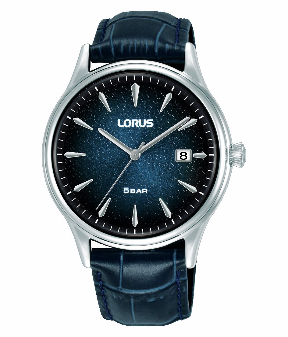 Lorus Men's Blue Dial Leather Strap Watch