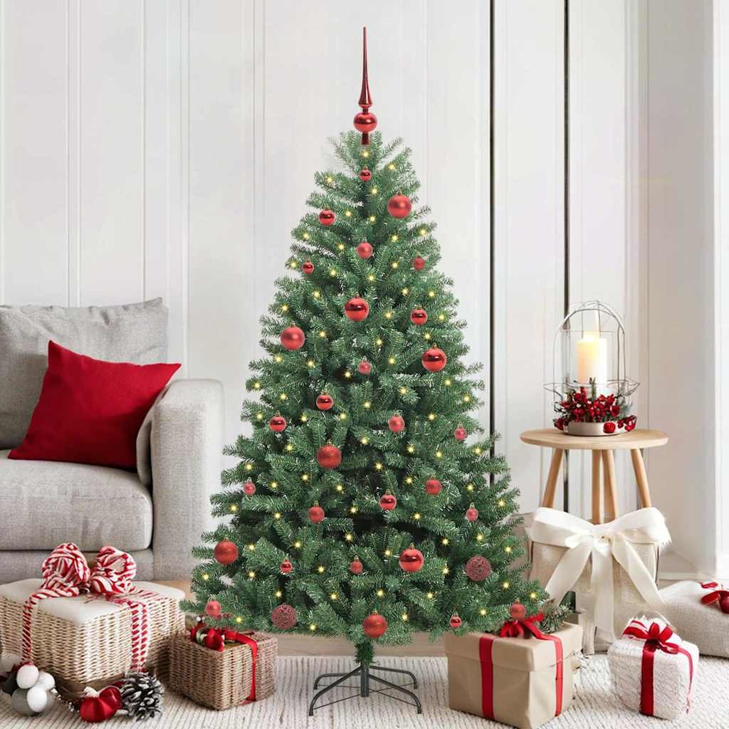 Walplus 150 LED Bulbs Hinged Artificial Christmas Tree - Green - 150 cm