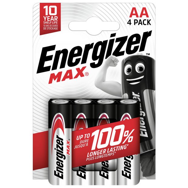 Buy Energizer Max AA Batteries Pack of 4 Batteries Argos