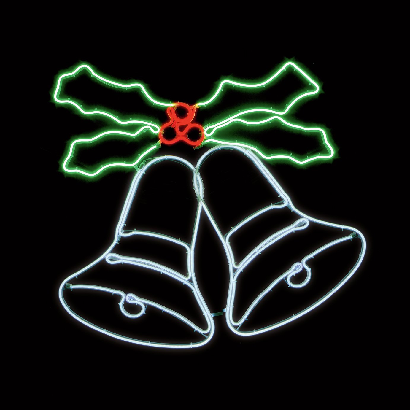 Premier Decorations Prelit Christmas Neon Swinging Bell Holly Sign Decoration