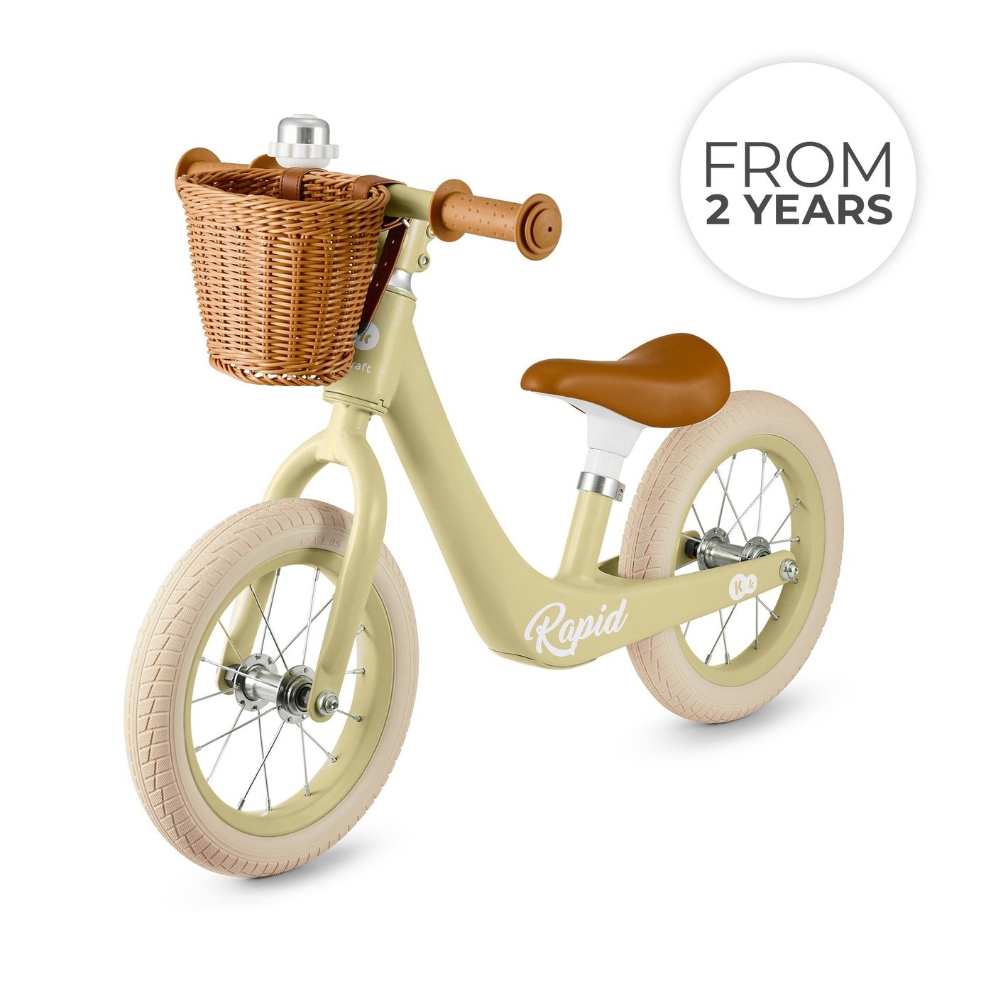 Kinderkraft 12 Inch Rapid 2 Kids Balance Bike - Savana Green