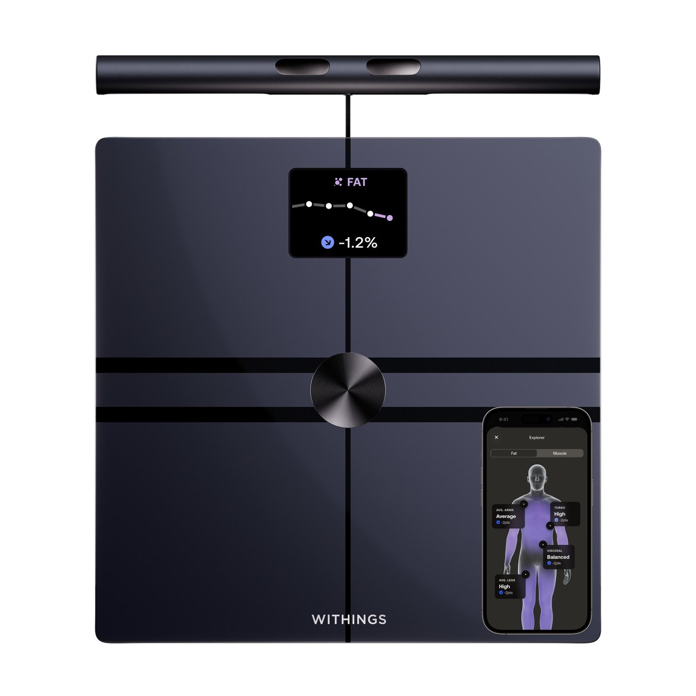 Withings BodyFit Smart Bathroom Scales - Black