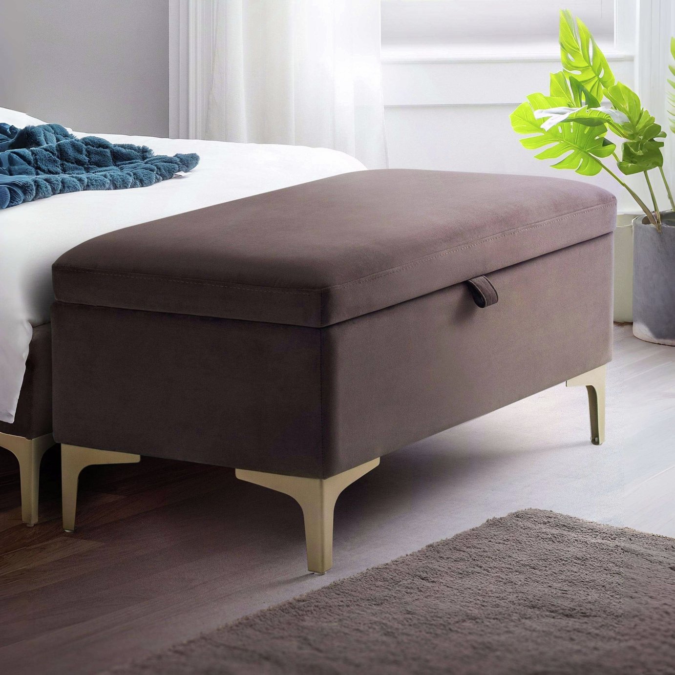 Julian Bowen Deco Fabric Blanket Box - Brown