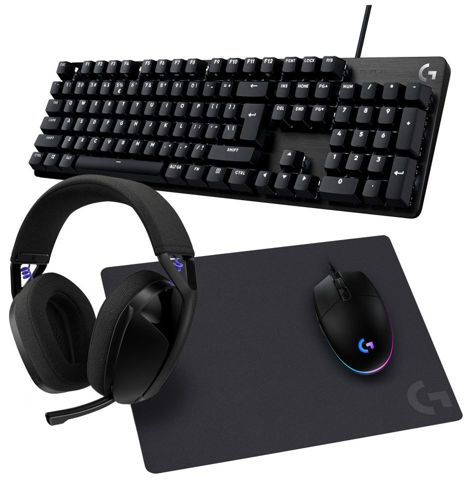 Logitech G PC Gaming Bundle - G413 Keyboard, G203 Mouse, Headset, Mouse Pad
