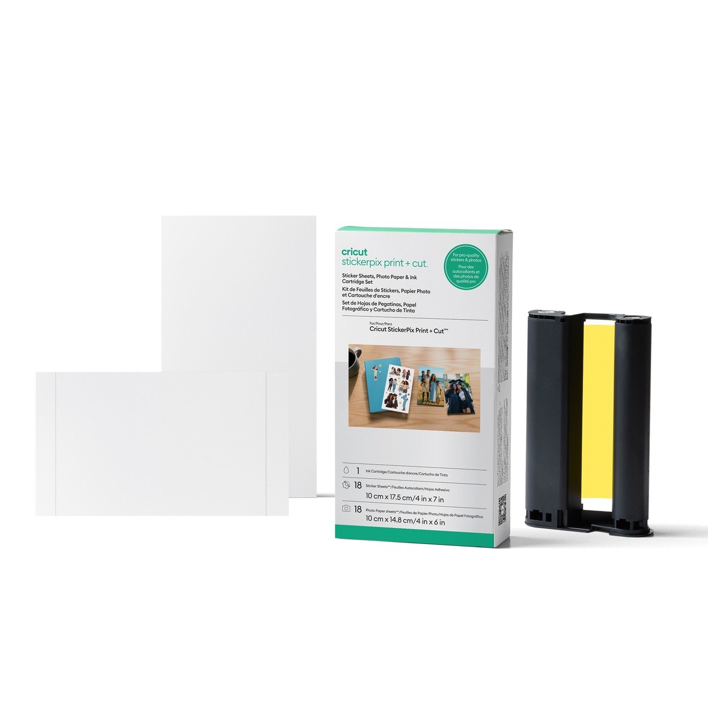 Cricut StickerPix Print + Cut Sticker Sheets, Photo Paper & Ink Cartridge Set
