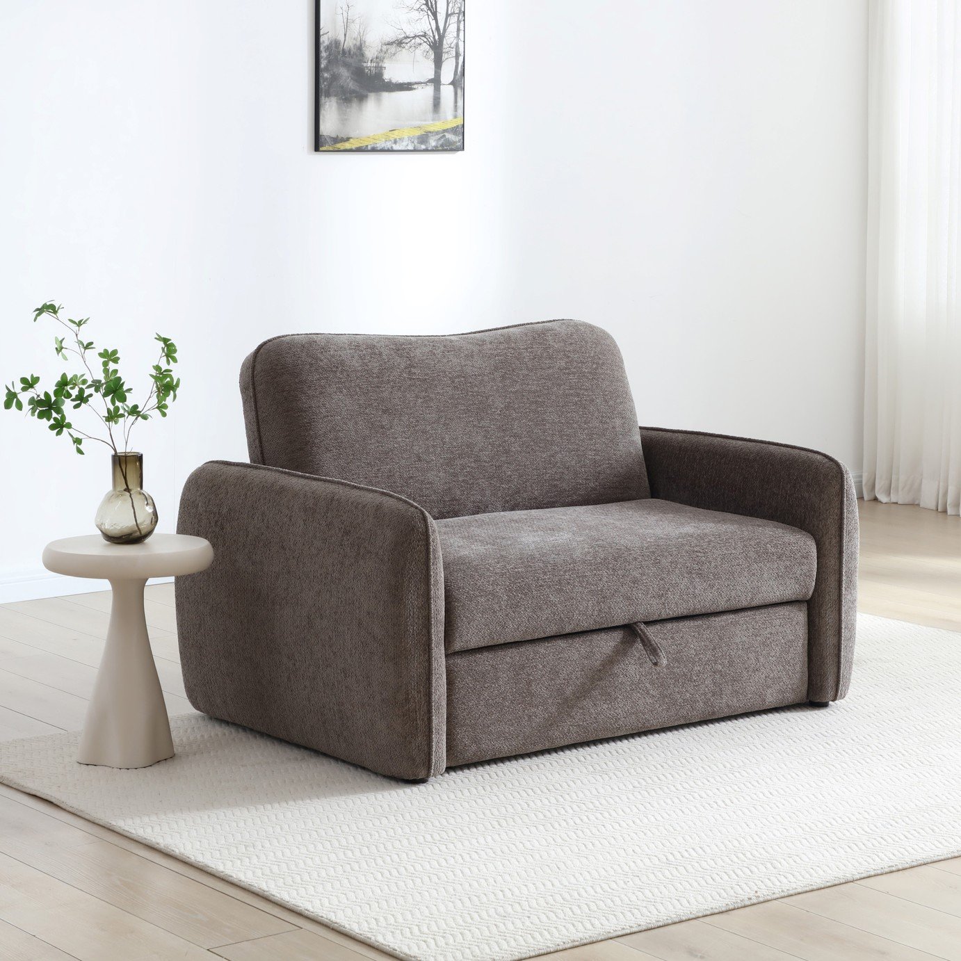 Kyoto Ellie Fabric 2 Seater Clic Clac Sofa Bed - Mocha