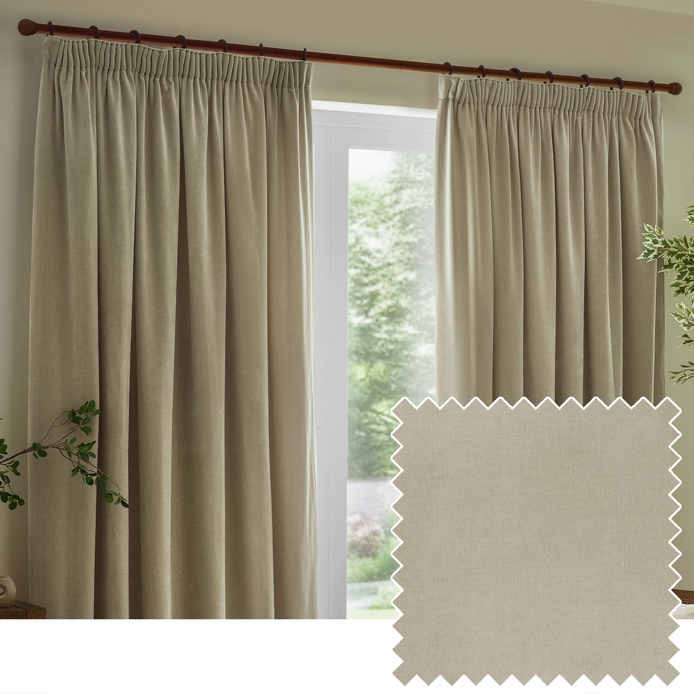 Yard Heavy Chenille Pencil Pleat Curtains