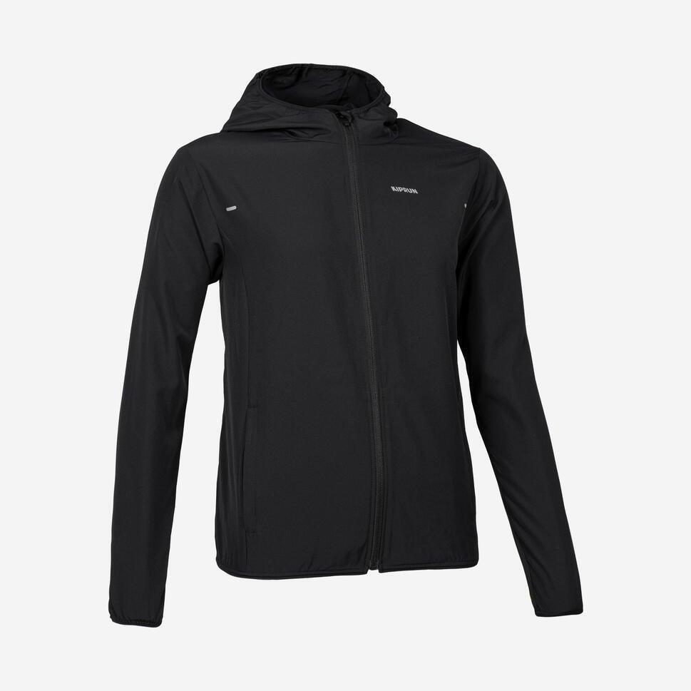 Decathlon Women's Run 100 Wind Windproof Running Jacket - Black