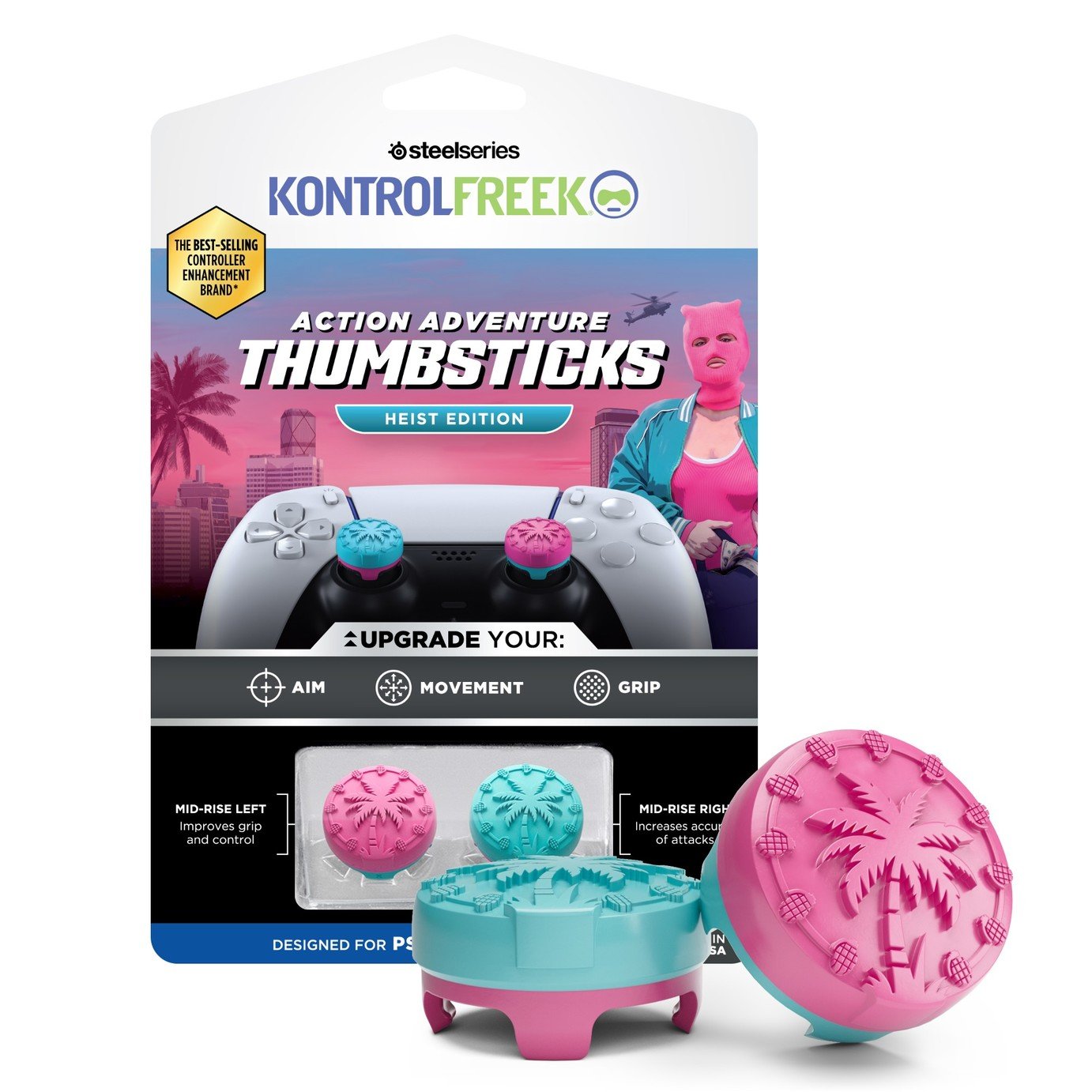 KontrolFreek Action Adventure Thumbsticks For PS4 & PS5 - Heist Edition