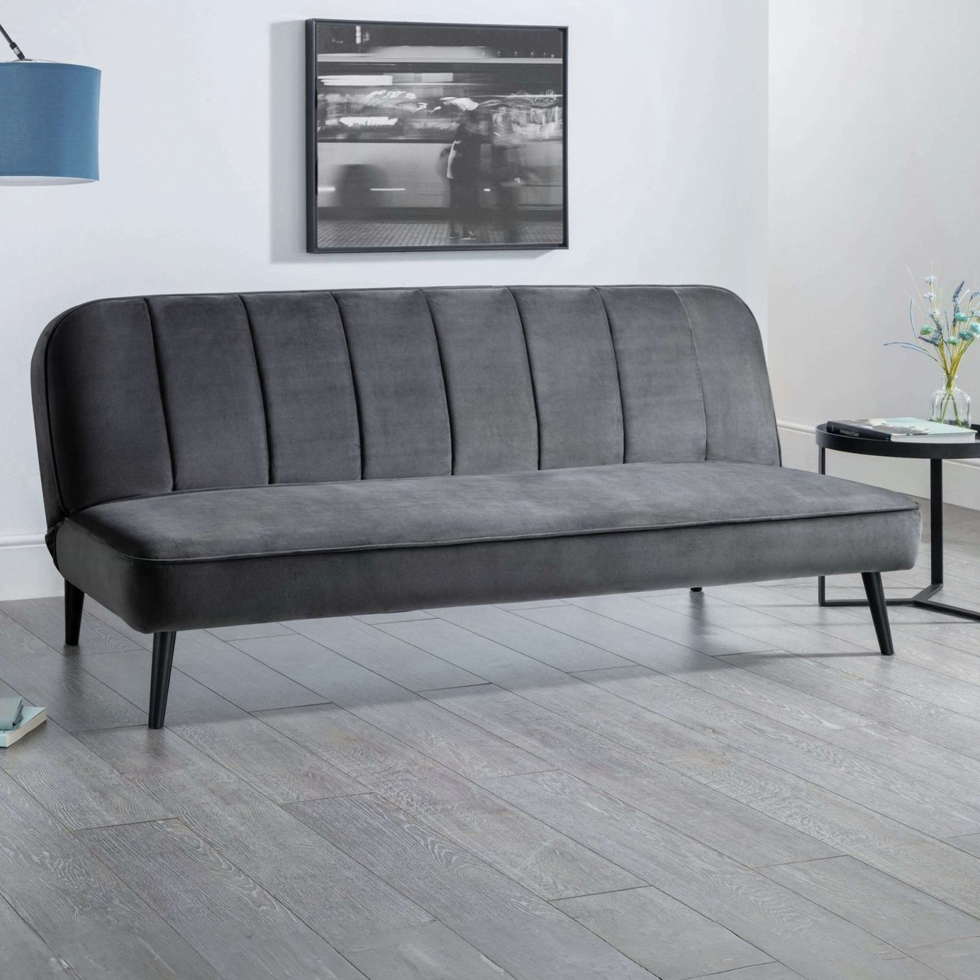 Julian Bowen Miro Velvet Clic Clac Sofa Bed - Grey