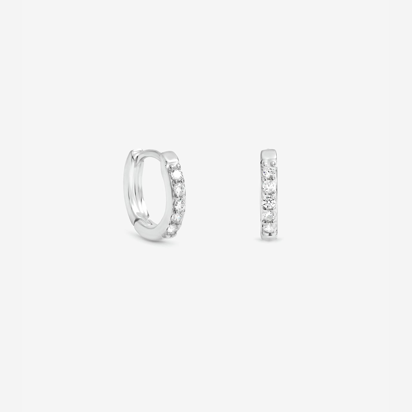 Simply Silver 925 Sterling Silver Cubic Zirconia Mini Hoop Earrings
