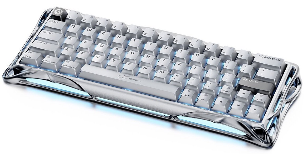 GravaStar Mercury V60 Pro Wired Gaming Keyboard - Chromesilver
