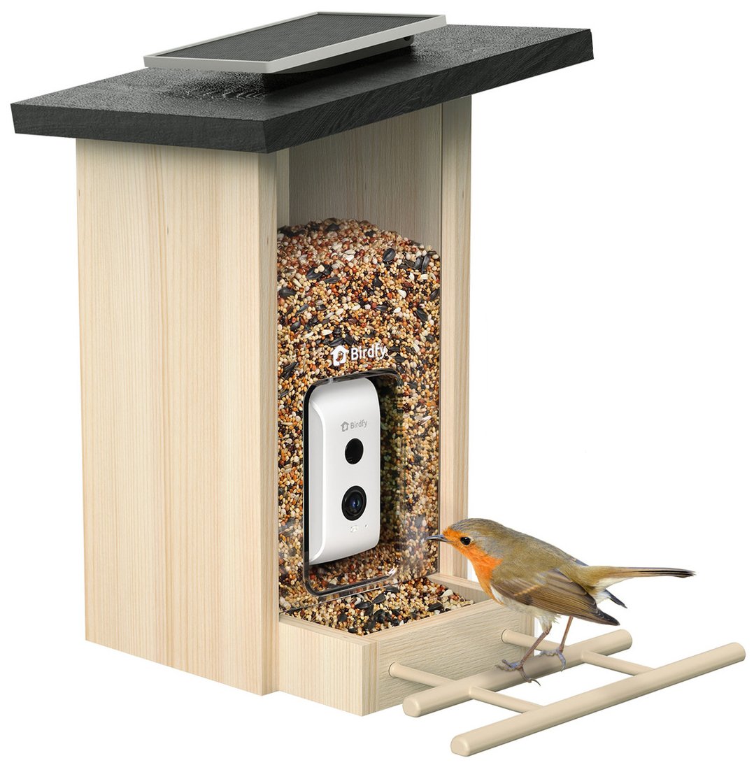 Birdfy Feeder Ebony Lite Smart Bird Feeder with Camera & Solar Panel