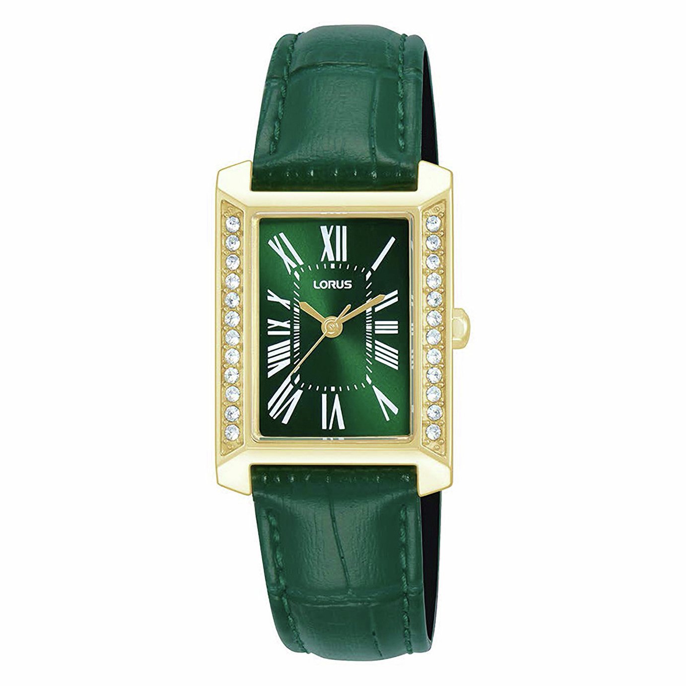Lorus Ladies Green Dial Leather Strap Watch