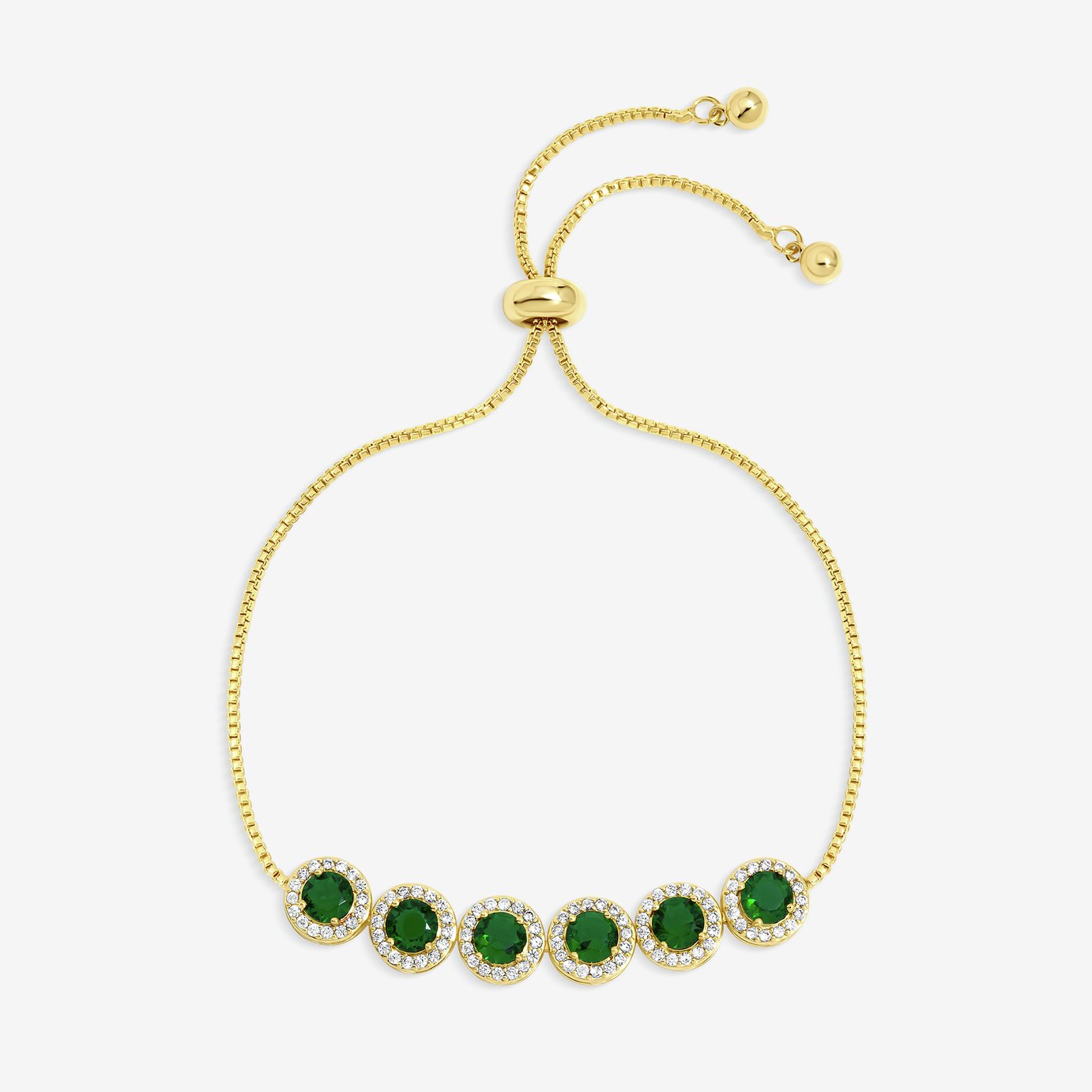 Jon Richard Gold Plated Emerald Toggle Bracelet