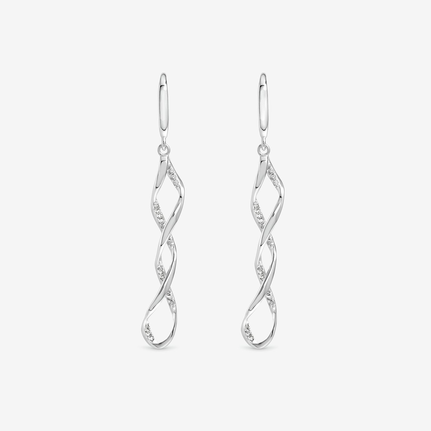 Simply Silver 925 Sterling Silver Cubic Zirconia Wrapped In Love Earrings