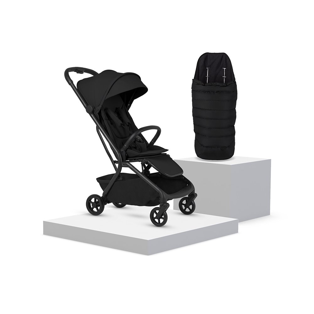 Silver Cross Nia Stroller and Footmuff Bundle - Black