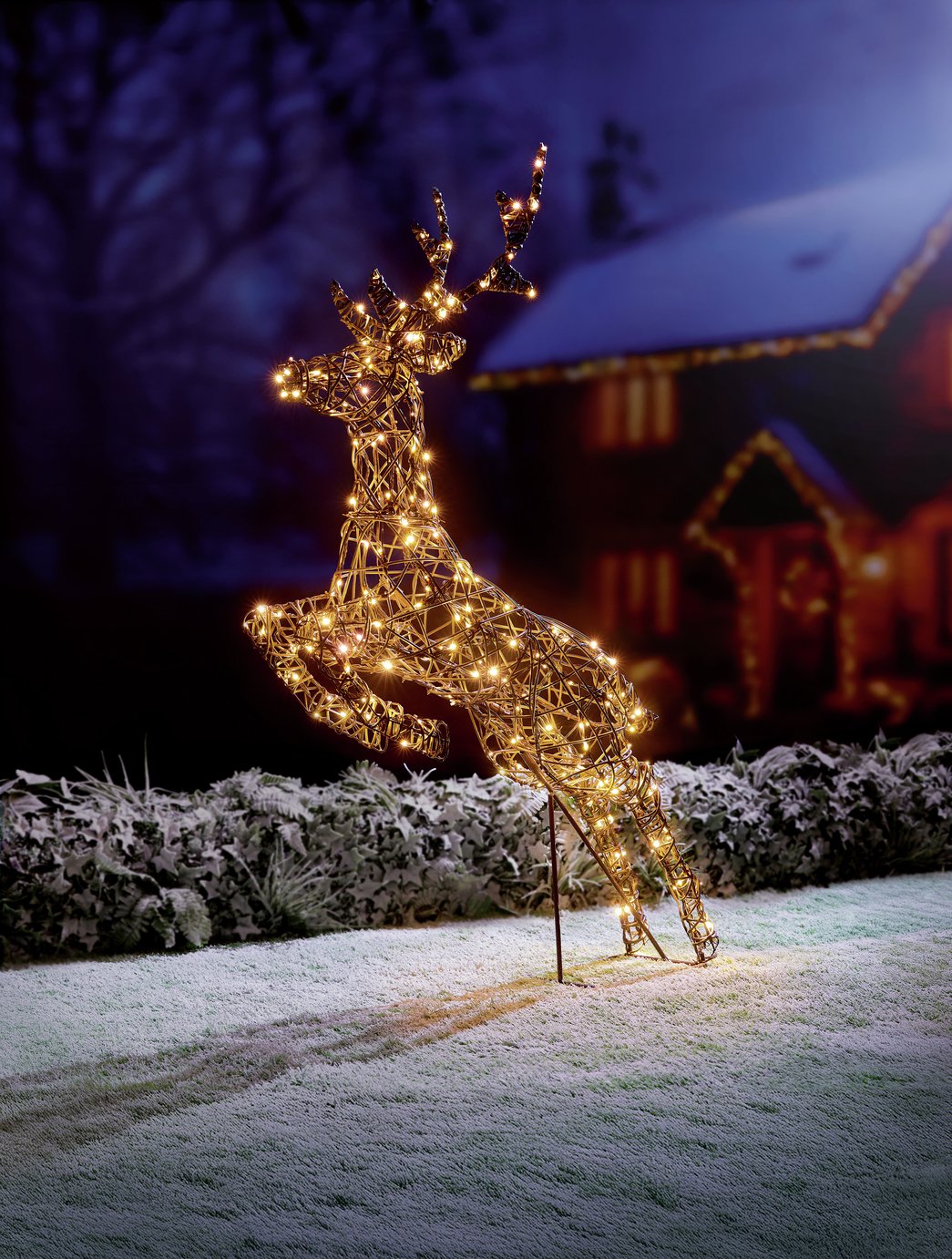 Premier Decorations Prelit Christmas 260 LED Prancing Stag Decoration