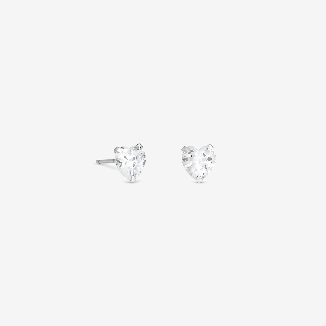 Simply Silver 925 Sterling Silver Cubic Zirconia Heart Stud Earrings